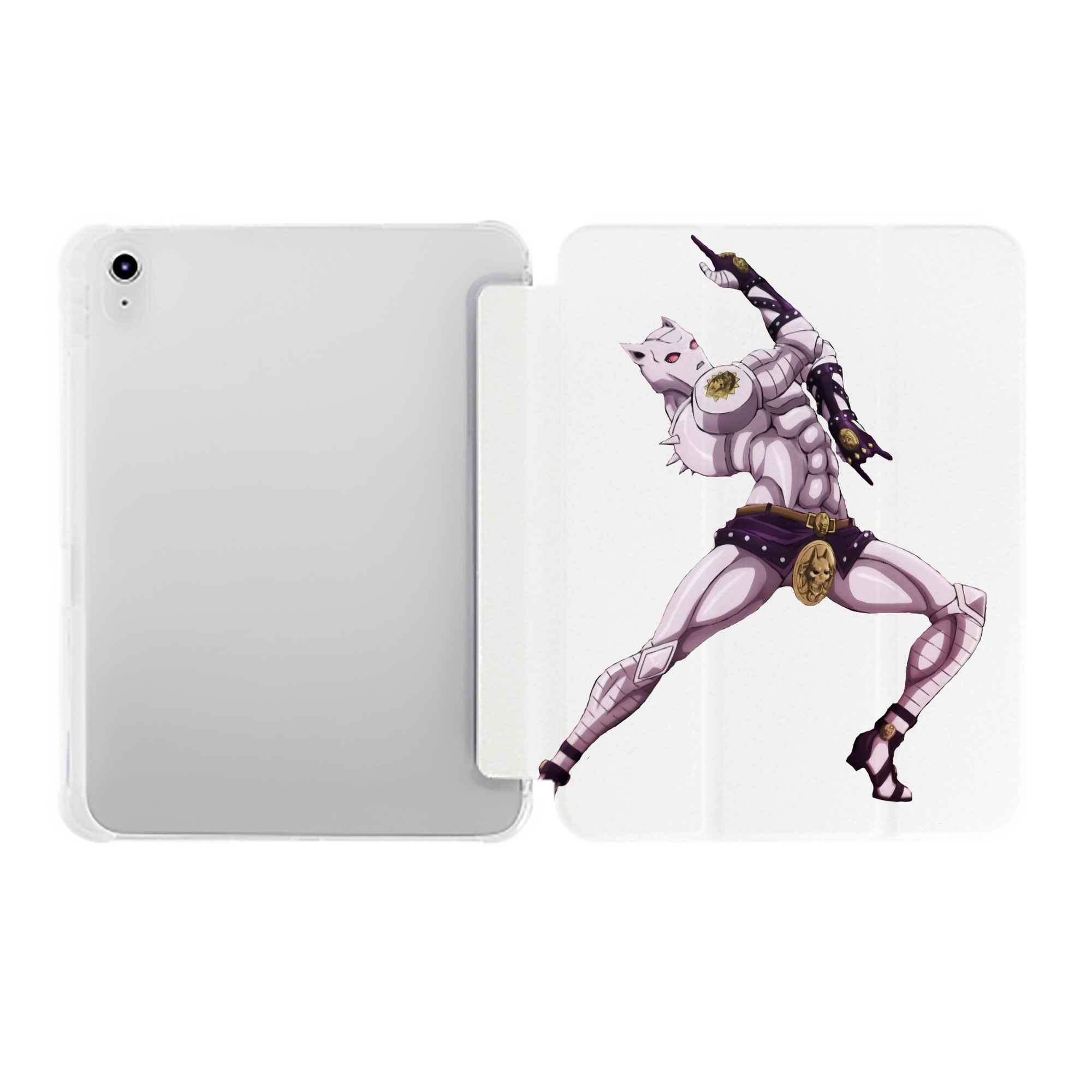 （画像用） ジョジョの奇妙な冒険 きら よしかげ JoJo's Bizarre Adventure Kira Yoshikage IPad ケース ペン収納付き 三つ折りスタンド PUレザー×シリコン 対応機種9.5/10.5/10.9インチ
